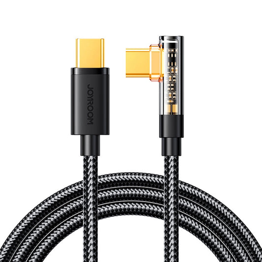 Datový a nabíjecí kabel USB-C - USB-C Joyroom S-CC100A6 Angled, 100W, 1.2m, černý