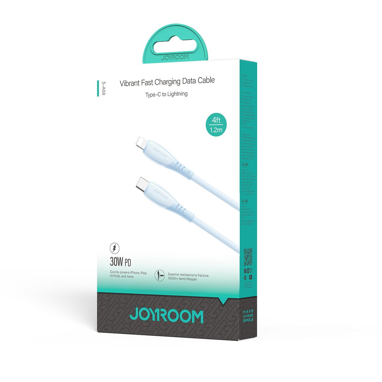Datový a nabíjecí kabel USB-C - Lightning Joyroom S-A59 Vibrant, 30W, 1.2m, Modrý