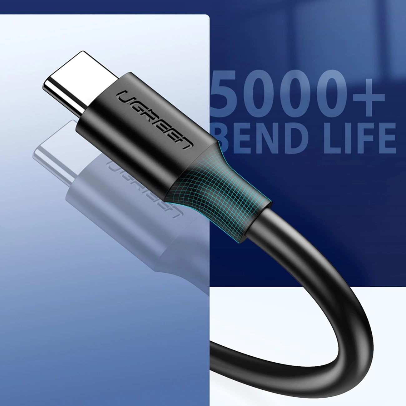Datový a nabíjecí kabel USB-A - USB-C UGREEN US184, 18W, 0.5m, černý
