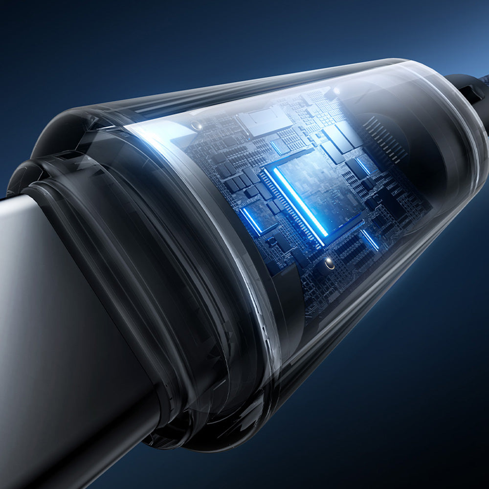 Datový a nabíjecí kabel USB-A - USB-C Baseus Lit Button Control, 100W, 2m, Černý P10379002121-01