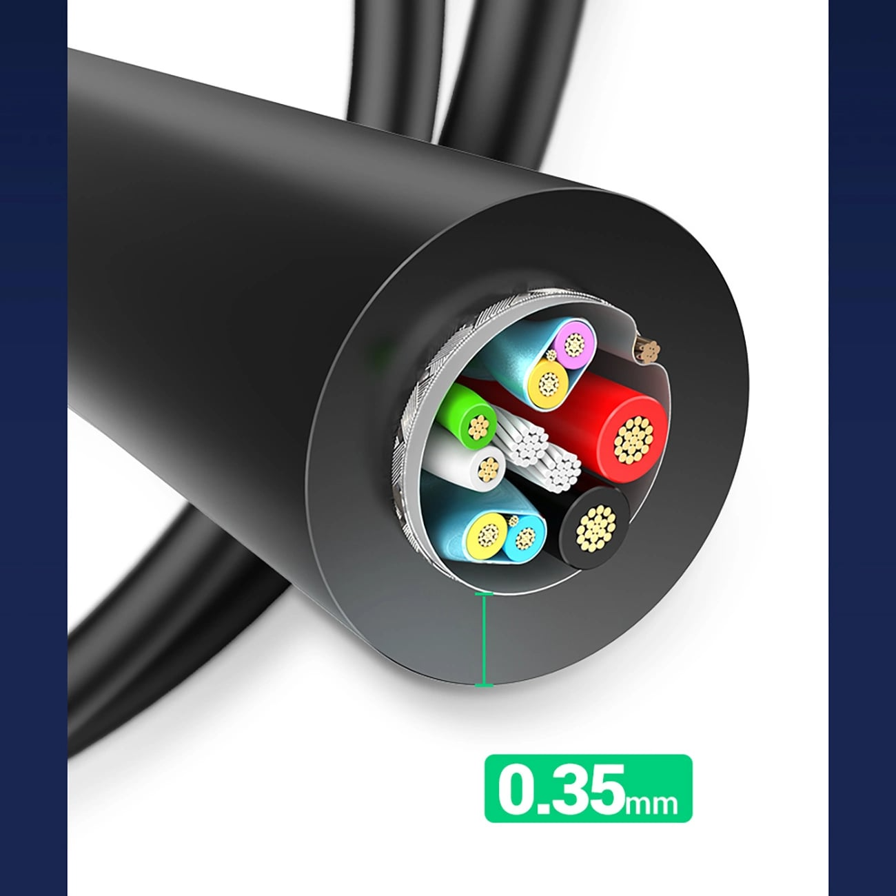Datový a nabíjecí kabel USB-A - USB-C UGREEN US184, 18W, 0.5m, černý