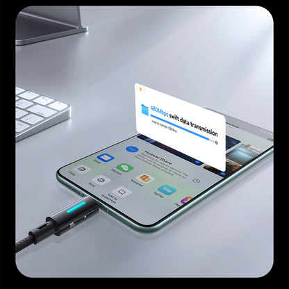 Datový a nabíjecí kabel USB-A - USB-C Baseus Lit Button Control, 100W, 2m, Černý P10379002121-01