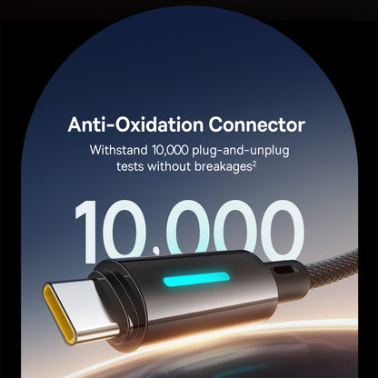 Datový a nabíjecí kabel USB-A - USB-C Baseus Lit Button Control, 100W, 2m, Černý P10379002121-01