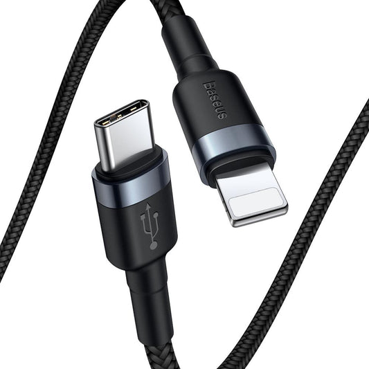 Datový a nabíjecí kabel USB-C - Lightning Baseus Cafule, 18W, 1m, šedý CATLKLF-G1 CATLKLF-G1