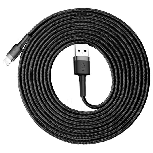 Datový a nabíjecí kabel USB-A - Lightning Baseus Cafule, 18W, 3m, šedý CALKLF-RG1