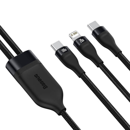 Datový a nabíjecí kabel USB-C - Lightning / USB-C Baseus Flash Series 2v1, 100W, 1.2m, Černý CA1T2-F01