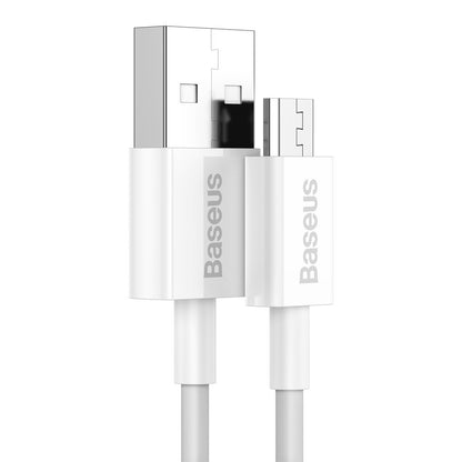 Kabel pro data a nabíjení USB-A - microUSB Baseus Superior Series, 18W, 2m, Bílý CAMYS-A02