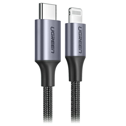 Kabel pro data a nabíjení USB-C - Lightning UGREEN US304, 20W, 1m, černý