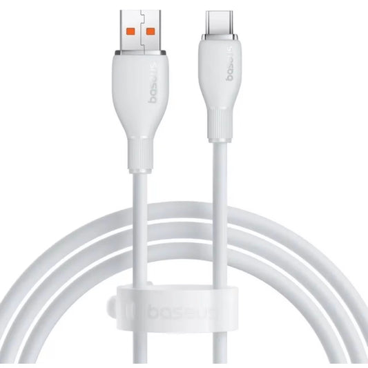 Datový a nabíjecí kabel USB-A - USB-C Baseus Pudding, 100W, 1.2m, bílý