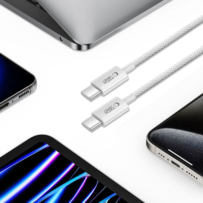 Kabel pro data a nabíjení USB-C - USB-C Tech-Protect Ultraboost Lite, 60W, 1m, Stříbrný