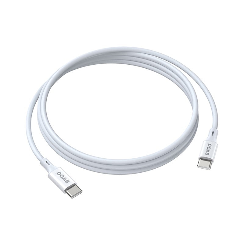 Datový a nabíjecí kabel USB-C - USB-C BWOO X282, 60W, 1m, Bílý
