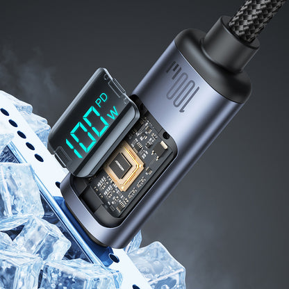 Kabel pro data a nabíjení USB-C - USB-C Joyroom S-A16 Prism Display, 100W, 1.2m, černý