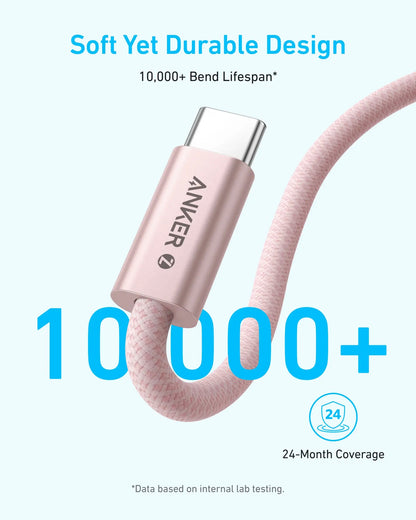 Datový a nabíjecí kabel USB-C - USB-C Anker Zolo, 240W, 1m, Černý A8060H11