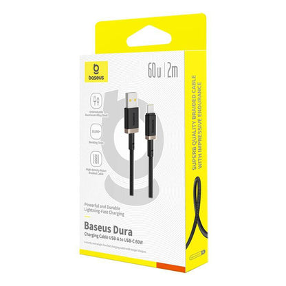 Datový a nabíjecí kabel USB-A - USB-C Baseus Dura Series, 60W, 2m, Zlatý P10377802U01-02