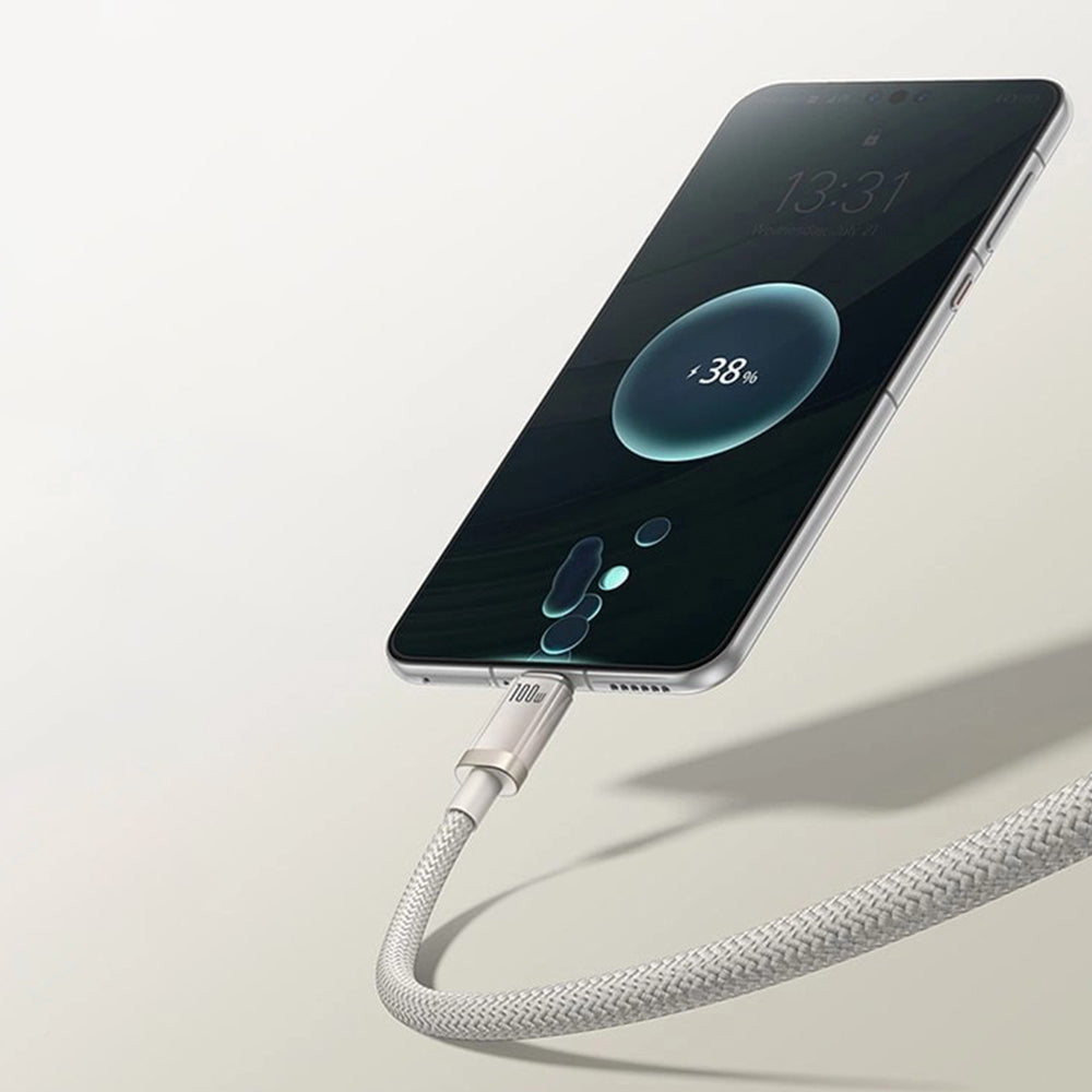 Kabel pro data a nabíjení USB-A - USB-C Baseus Titanium, 100W, 1m, Stříbrný P10378102G21-00
