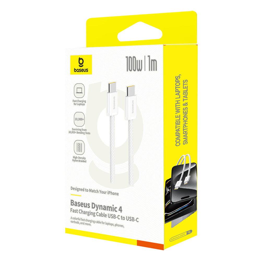 Datový a nabíjecí kabel USB-C - USB-C Baseus Dynamic 4 Series, 100W, 1m, Bílý P10381400211-00