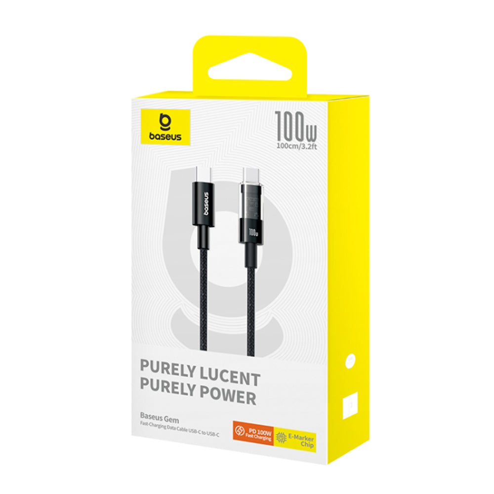 Datový a nabíjecí kabel USB-C - USB-C Baseus Gem, 100W, 1m, Černý P10373000111-00