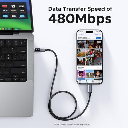 Kabel pro data a nabíjení USB-C - USB-C UGREEN L509, 100W, 1m, šedý