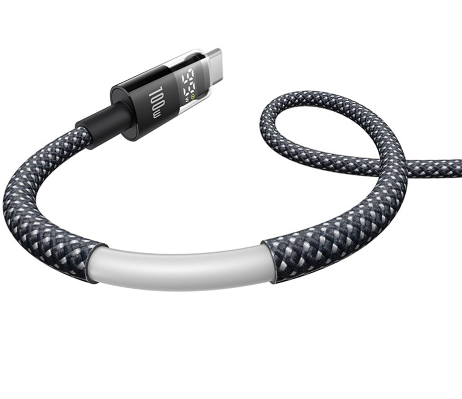Datový a nabíjecí kabel USB-A - USB-C Baseus Display 2, 100W, 1m, Černý P10382701121-00