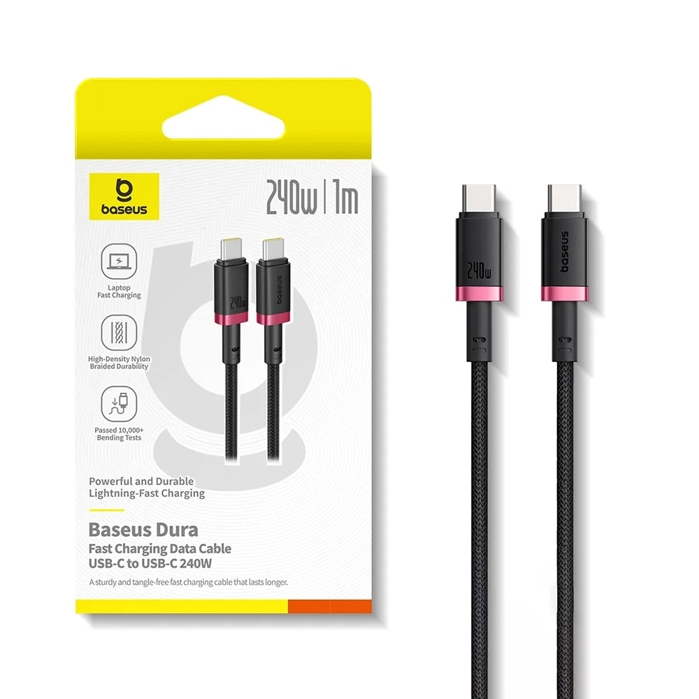 Datový a nabíjecí kabel USB-C - USB-C Baseus Dura Series, 240W, 1m, Červený P10377803U03-01