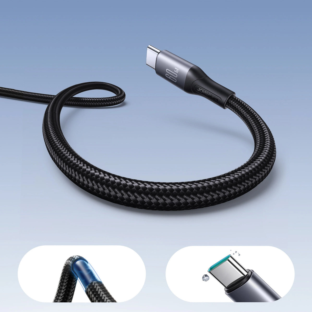 Datový a nabíjecí kabel USB-C - USB-C Joyroom S-A28 Flash, 60W, 2m, černý