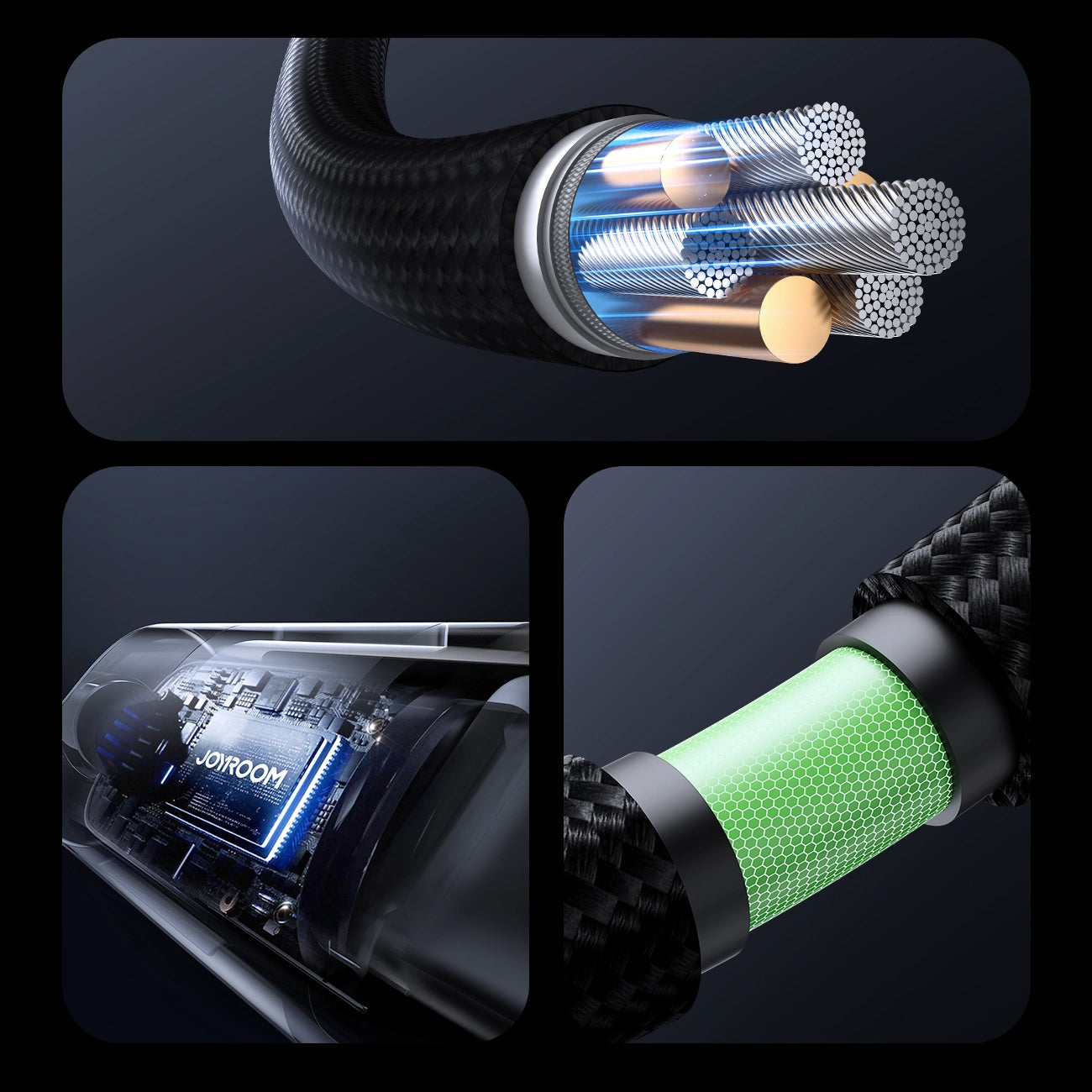 Datový a nabíjecí kabel USB-A - Lightning Joyroom S-A16 Pro Prism Display, 12W, 1.2m, černý