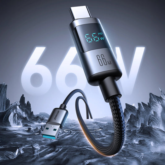 Datový a nabíjecí kabel USB-A - USB-C Joyroom S-A16 Pro Prism Display, 66W, 1.2m, černý