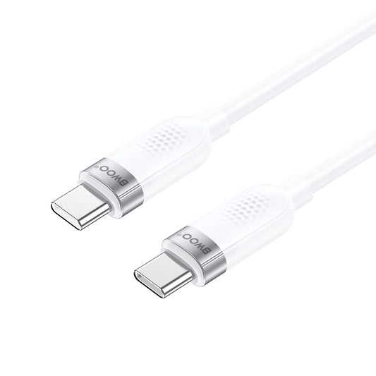 Kabel pro data a nabíjení USB-C - USB-C BWOO BO-X315C, 100W, 1m, bílý