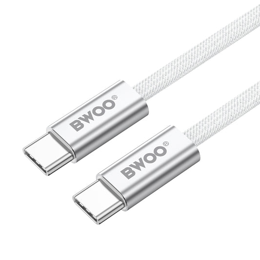 Datový a nabíjecí kabel USB-C - USB-C BWOO BO-X317C, 240W, 1m, Bílý