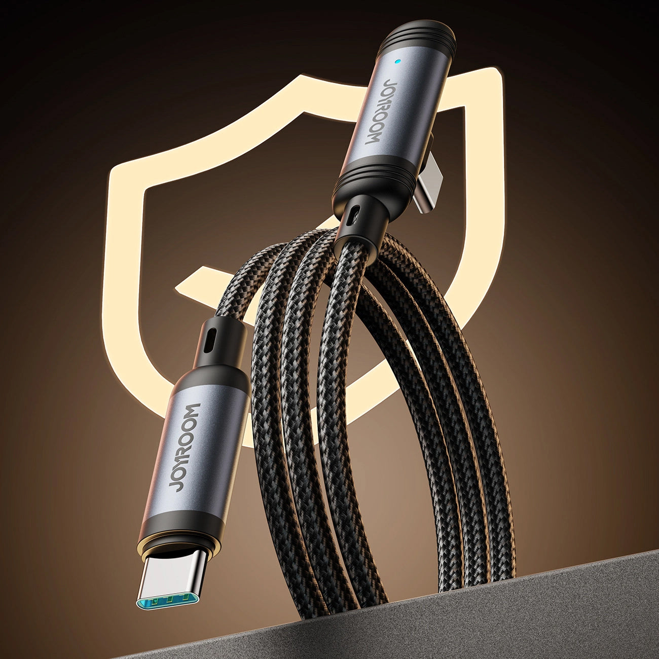 Datový a nabíjecí kabel USB-C - USB-C Joyroom S-A56 EnjoyX Angled, 60W, 1.2m, černý