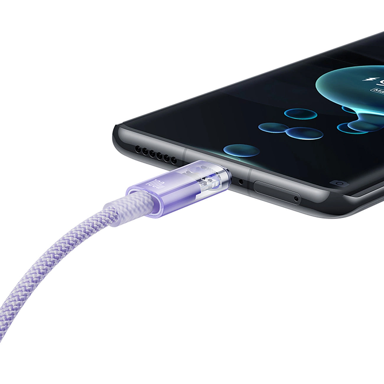 Datový a nabíjecí kabel USB-A - USB-C Baseus Explorer, 100W, 1m, Fialový CATS010405