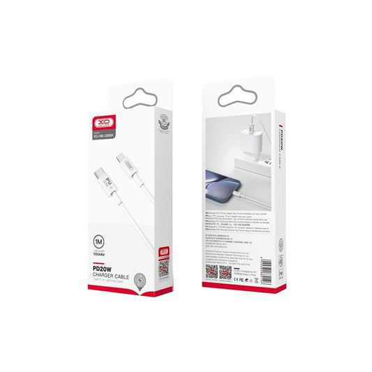 Kabel pro data a nabíjení USB-C - Lightning XO Design NB-Q189A, 20W, 1m, bílý