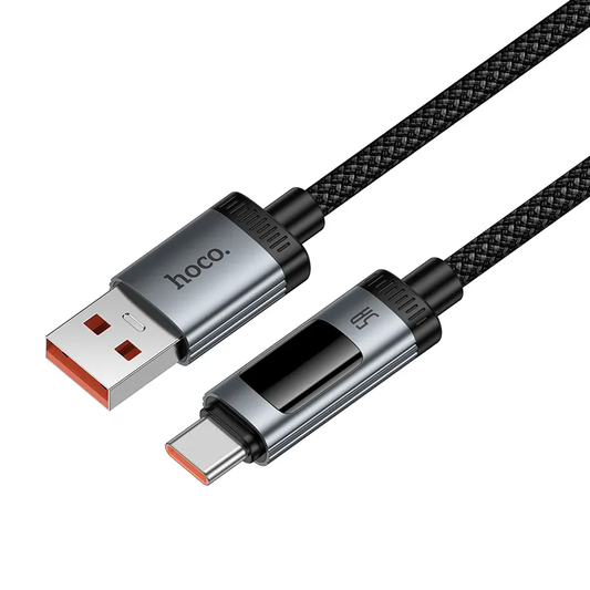 Datový a nabíjecí kabel USB-A - USB-C HOCO Display U148, 100W, 1.2m, černý