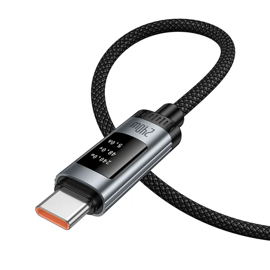 Datový a nabíjecí kabel USB-C - USB-C HOCO Display U148, 240W, 1.2m, Černý