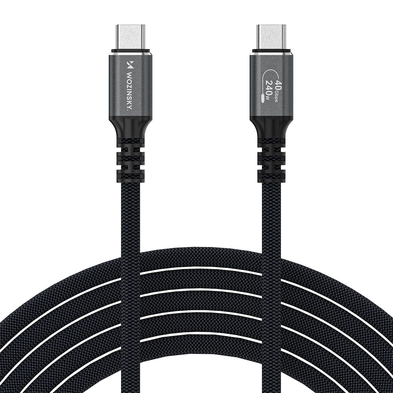 Datový a nabíjecí kabel USB-C - USB-C WZK WPS-UY42S, 240W, 2m, černý