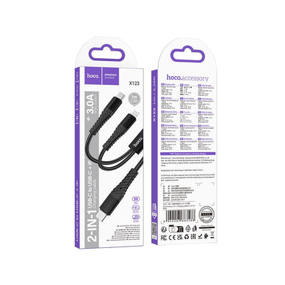 Nabíjecí kabel USB-C - Lightning / USB-C HOCO X123, 10W, 1m, černý