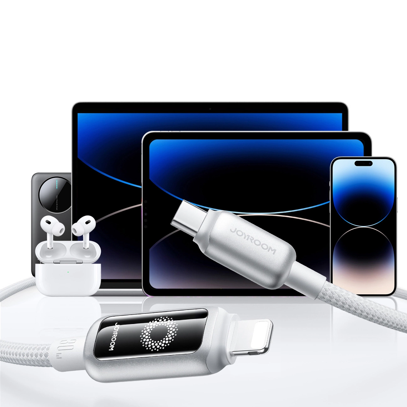 Datový a nabíjecí kabel USB-C - Lightning Joyroom S-A55 StarFlight Display, 30W, 1.2m, bílý