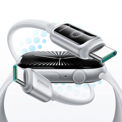 Datový a nabíjecí kabel USB-C - USB-C Joyroom S-A55 StarFlight Display, 100W, 1.2m, Bílý