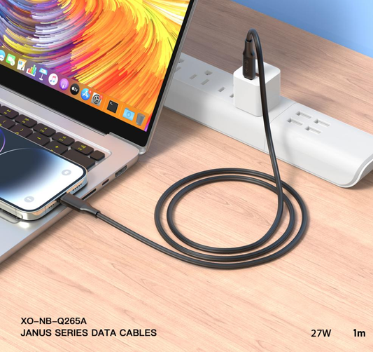 Datový a nabíjecí kabel USB-C - Lightning XO Design NB-Q265A, 27W, 1m, Černý
