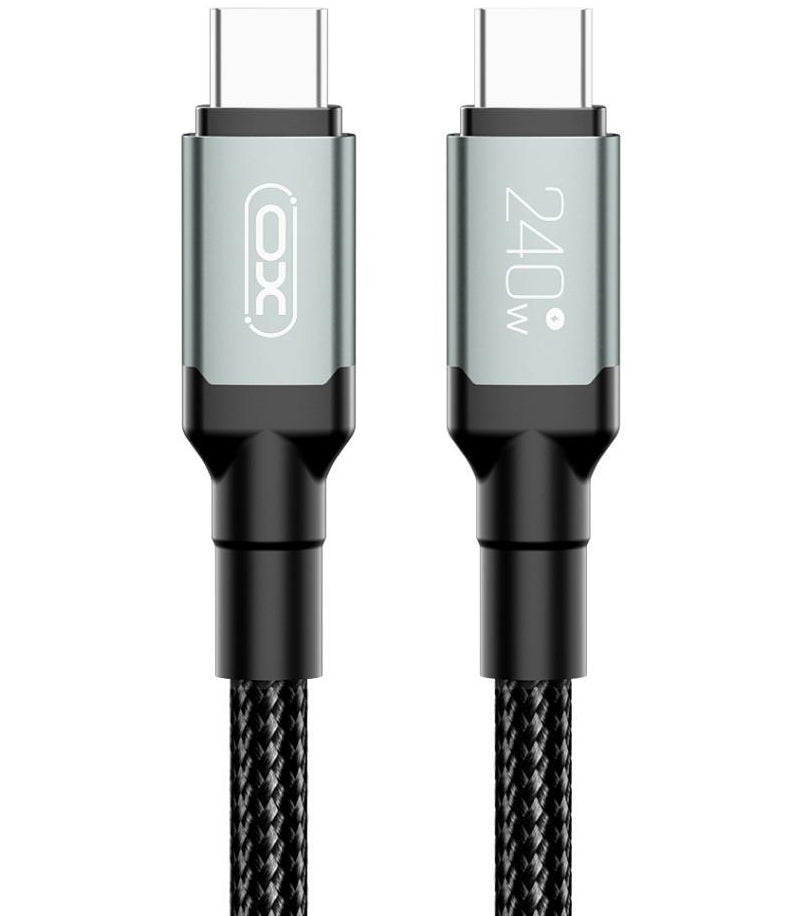 Datový a nabíjecí kabel USB-C - USB-C XO Design NB-Q264B, 240W, 2m, Černý