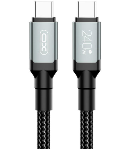 Datový a nabíjecí kabel USB-C - USB-C XO Design NB-Q264B, 240W, 2m, Černý