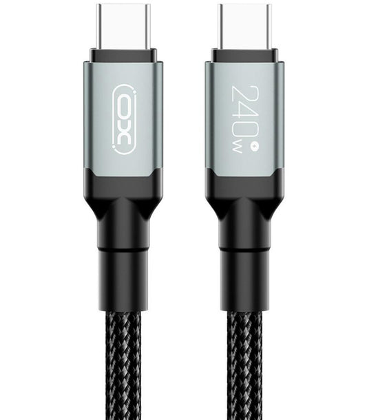 Kabel pro data a nabíjení USB-C - USB-C XO Design NB-Q264A, 240W, 1m, černý