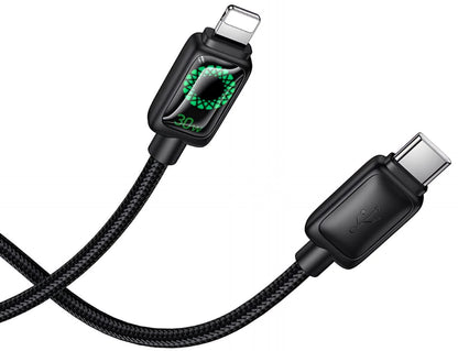 Datový a nabíjecí kabel USB-C - Lightning HOCO U146, 30W, 1.2m, černý