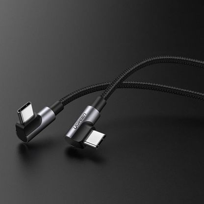 Datový a nabíjecí kabel USB-C - USB-C UGREEN US323 Angled, 60W, 2m, černý