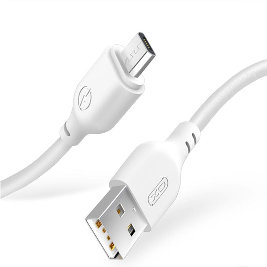 Datový a nabíjecí kabel USB-A - microUSB XO Design NB103, 18W, 1m, Bílý