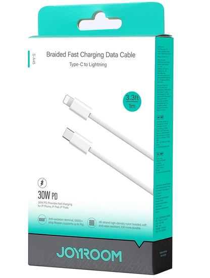 Datový a nabíjecí kabel USB-C - Lightning Joyroom S-A45, 30W, 1m, Bílý
