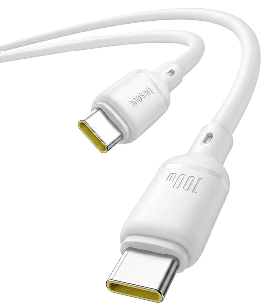 Kabel pro data a nabíjení USB-C - USB-C Baseus Silky, 100W, 1m, bílý P10377704213-00