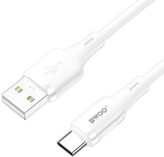 Datový a nabíjecí kabel USB-A - USB-C BWOO X329C, 18W, 1m, bílý