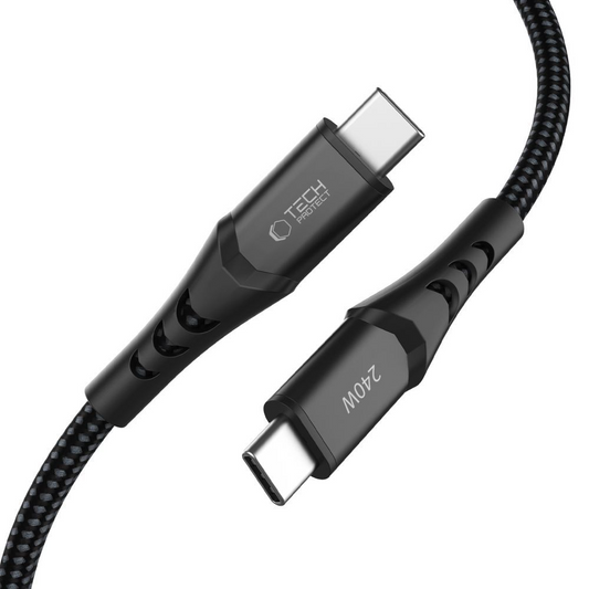 Datový a nabíjecí kabel USB-C - USB-C Tech-Protect UB11T Ultraboost, 240W, 1m, černý