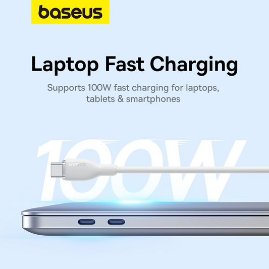 Kabel pro data a nabíjení USB-C - USB-C Baseus Pudding, 100W, 1.2m, Bílý P10355702221-00